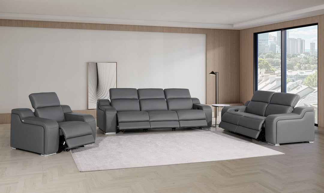 1116 - 6-Piece Modular Power Reclining Sofa, Loveseat &amp; Chair Set In With 6 Power Recliners &amp; Power Headrests