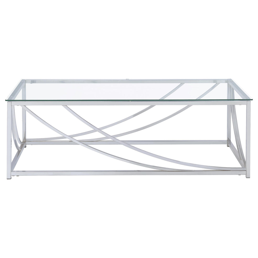 Lille 2-piece Glass Top Coffee And End Table Set Chrome