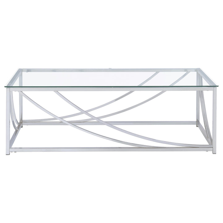 Lille 2-piece Glass Top Coffee And End Table Set Chrome