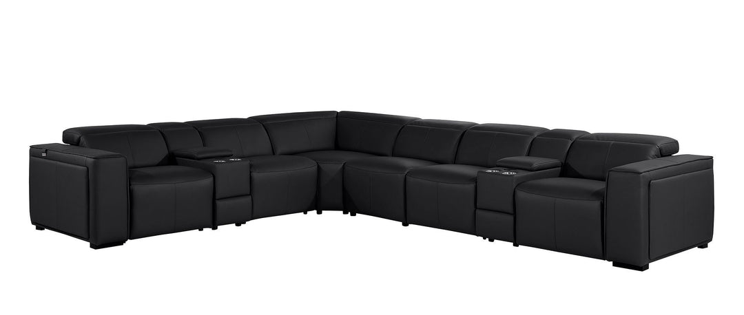 1224 - 8-Piece L-Shaped Sectional Sofa In With 4 Power Recliners &amp; Power Headrests