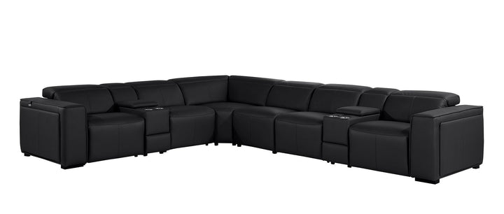 1224 - 8-Piece L-Shaped Sectional Sofa In With 4 Power Recliners &amp; Power Headrests