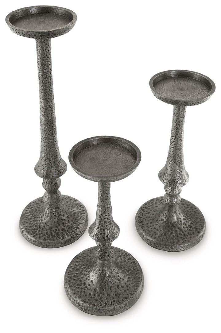 Eravell - Pewter Finish - Candle Holder Set (Set of 3)