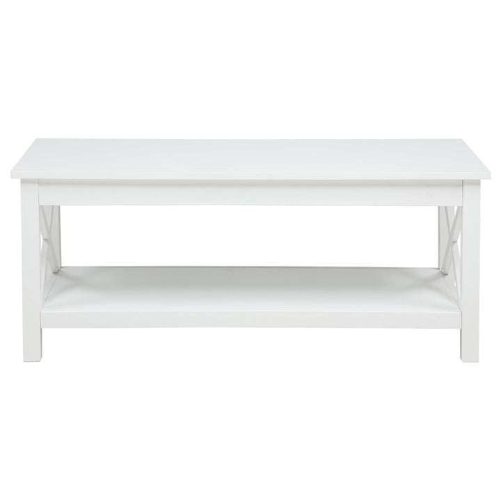 Skyview 2-piece Rectangular Lift Top Coffee Table Set White