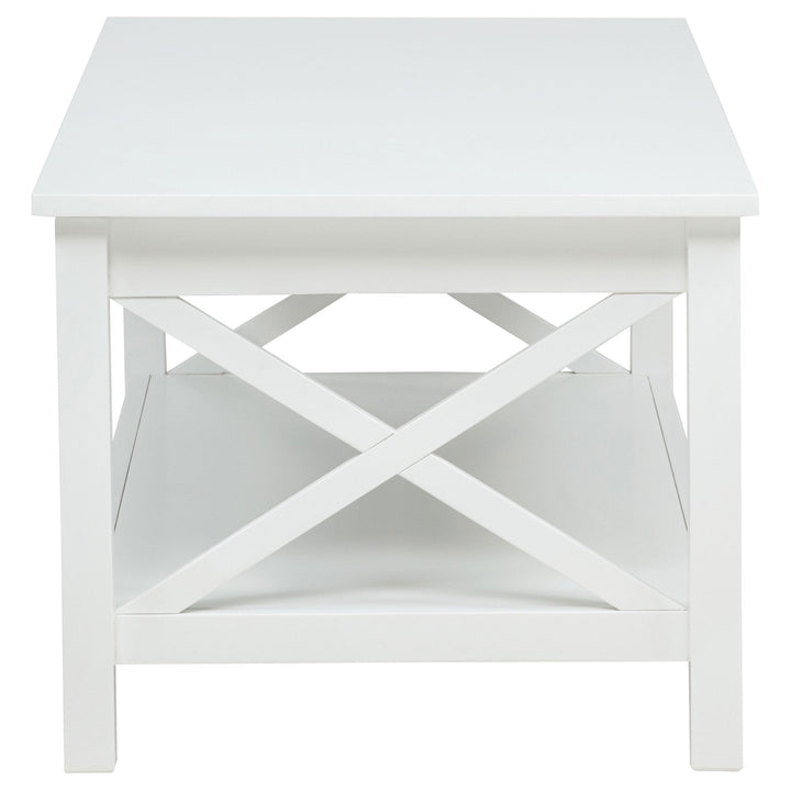 Skyview 2-piece Rectangular Lift Top Coffee Table Set White