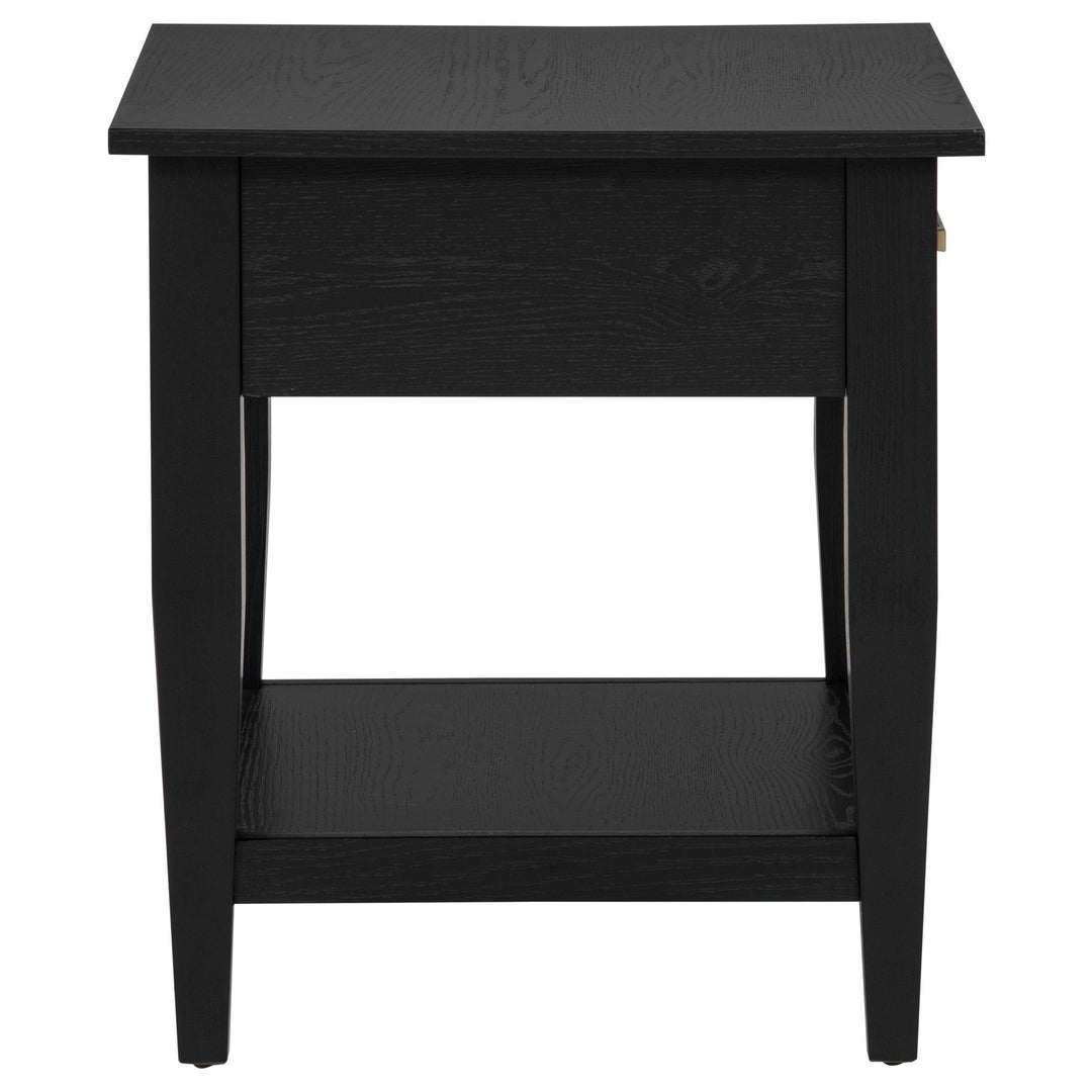 Lindenton 1-drawer Wood Occasional Side End Table Black