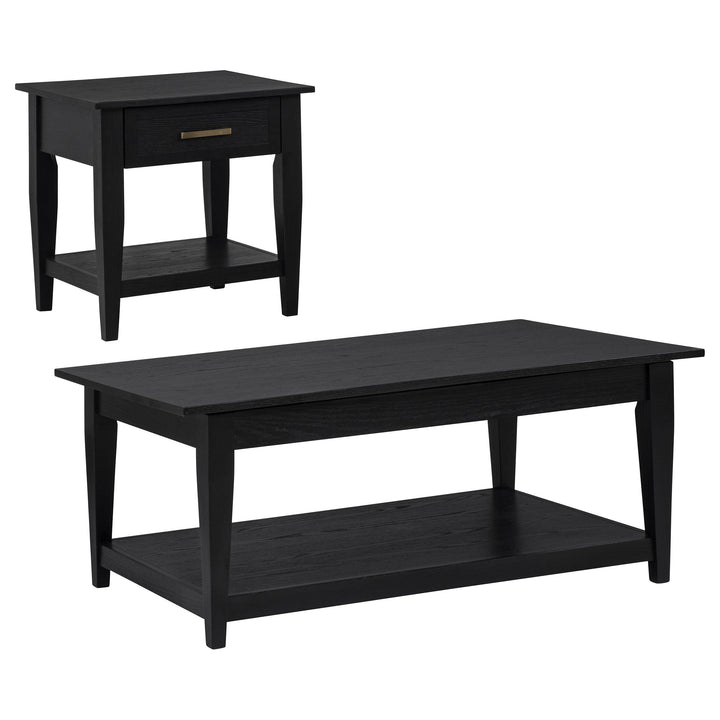 Lindenton 2-piece Wood Lift-Top Coffee and End Table Set Black