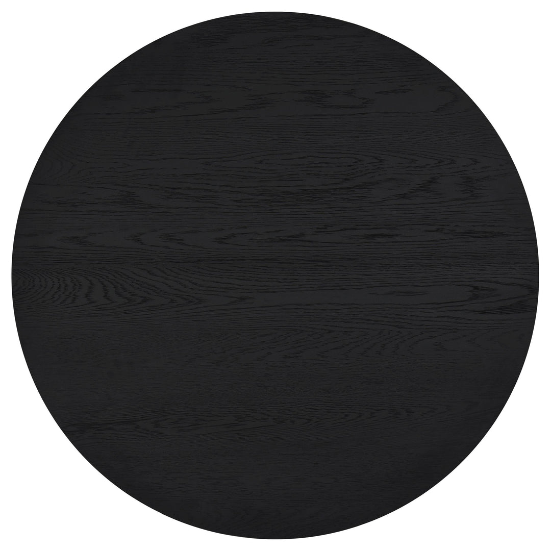Sweeney 2-piece Round Wood Occasional Nesting Table Set Black