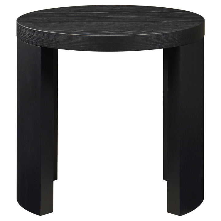 Sweeney 24-inch Round Wood Occasional Side End Table Black