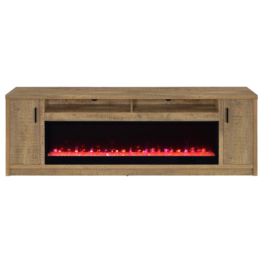 Eddy 79-inch 2-door TV Stand Fireplace Media Console Mango