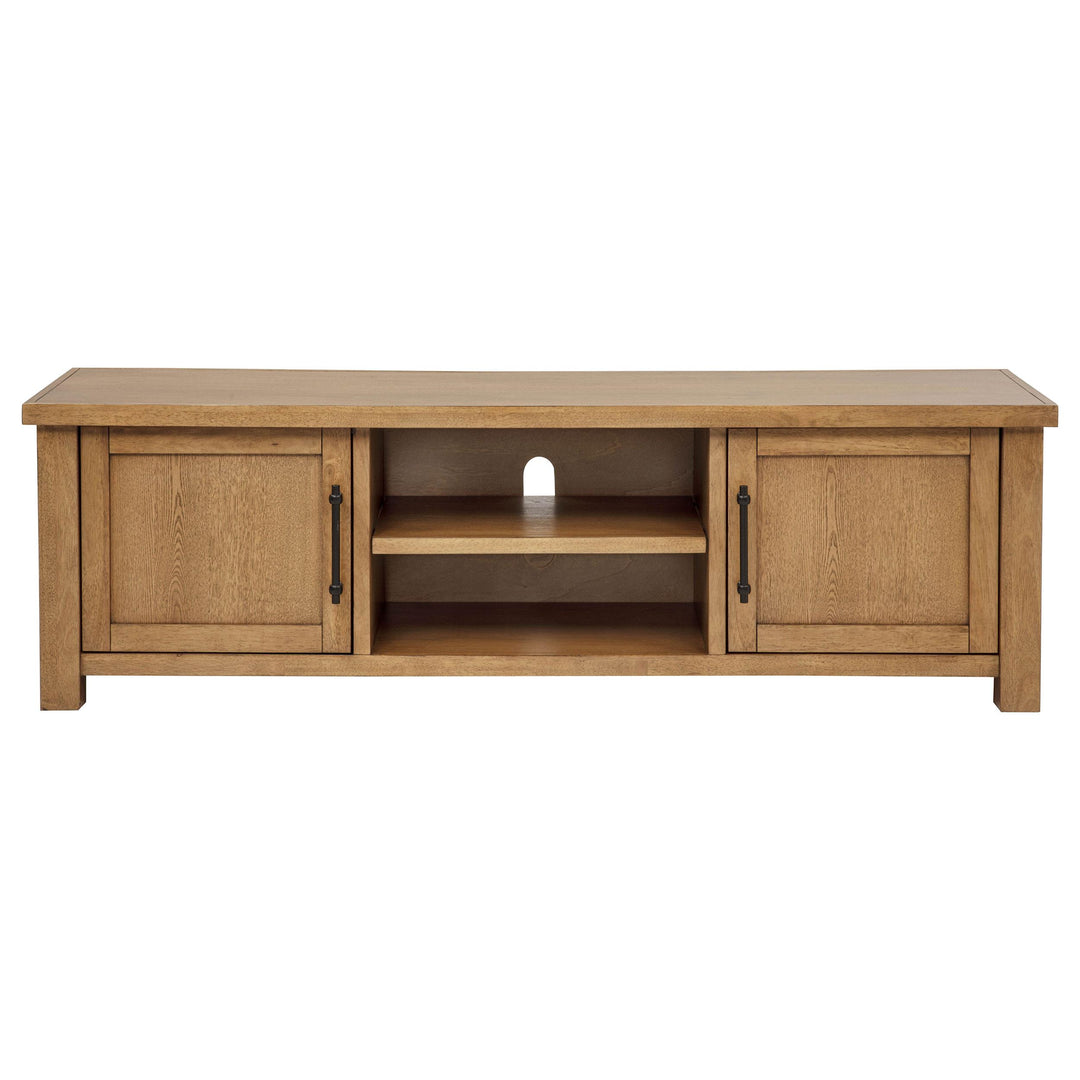 Beasley 2-Door 71-Inch Wood TV Stand Media Console Golden Oak
