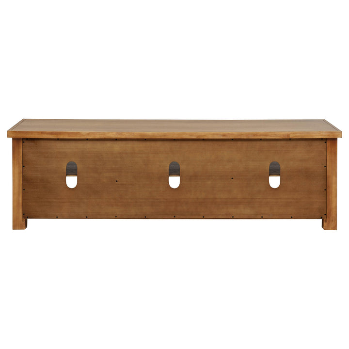 Beasley 2-Door 71-Inch Wood TV Stand Media Console Golden Oak