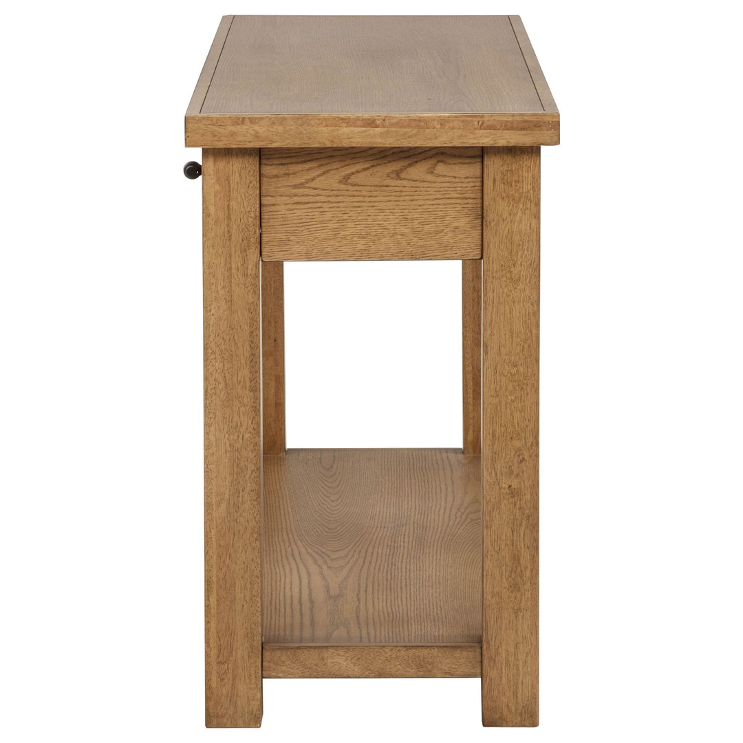 Beasley 2-Drawer Wood Console Table Golden Oak