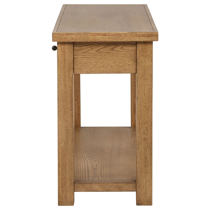 Beasley 2-Drawer Wood Console Table Golden Oak