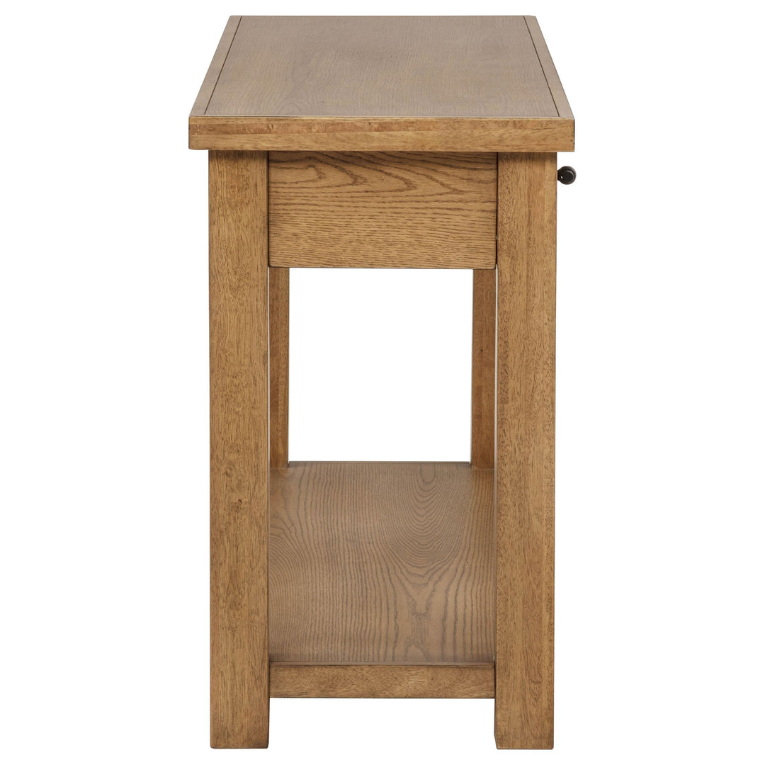 Beasley 2-Drawer Wood Console Table Golden Oak