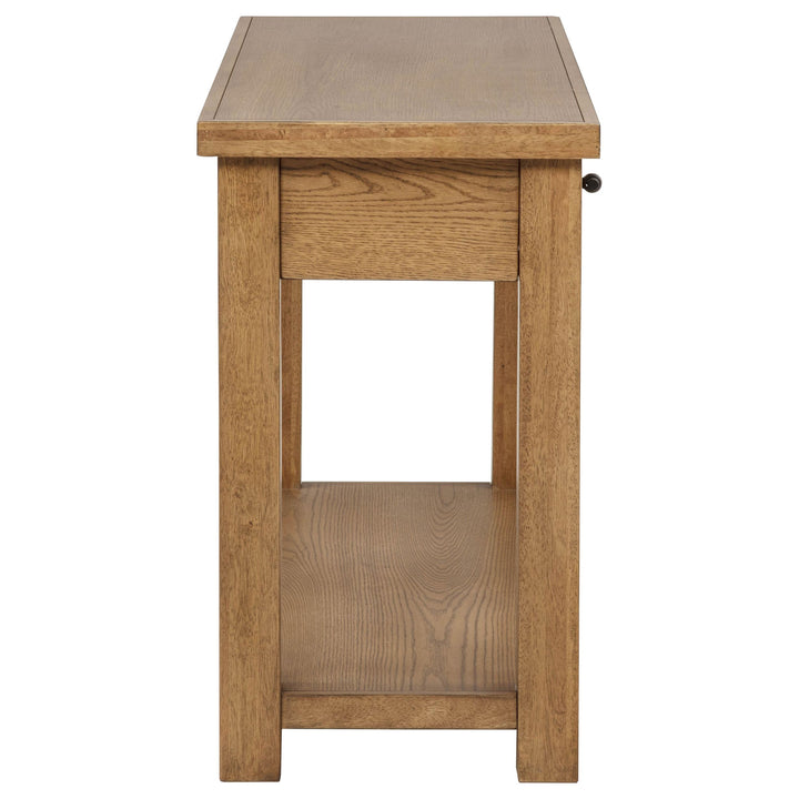 Beasley 2-Drawer Wood Console Table Golden Oak