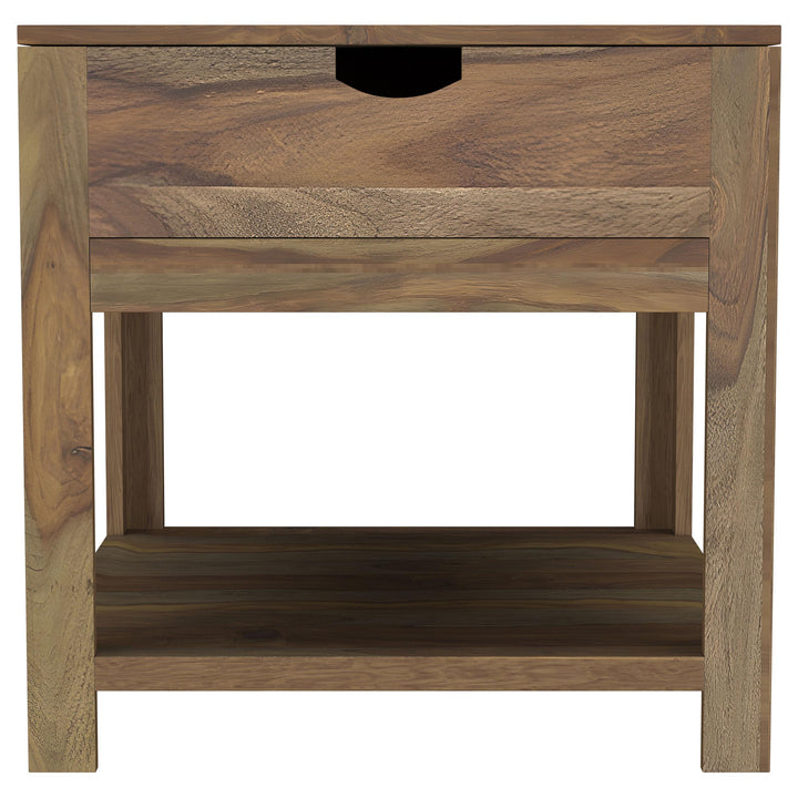 Esther 1-drawer Solid Wood Side End Table Natural Sheesham