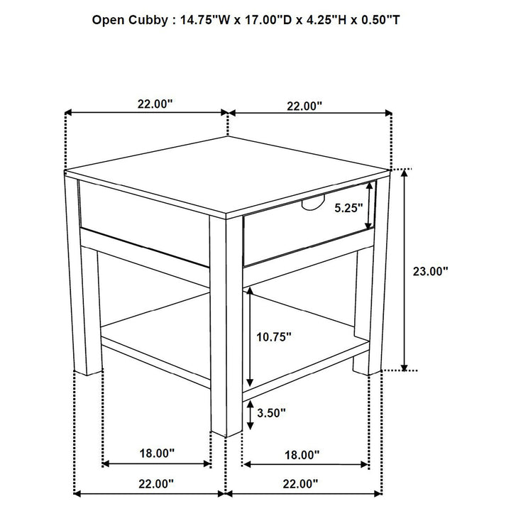 Esther 1-drawer Solid Wood Side End Table Natural Sheesham