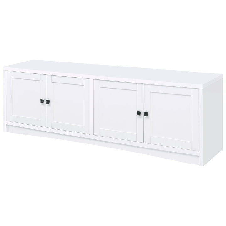 Laughlin 4-door Engineered Wood 78-inch TV Stand White