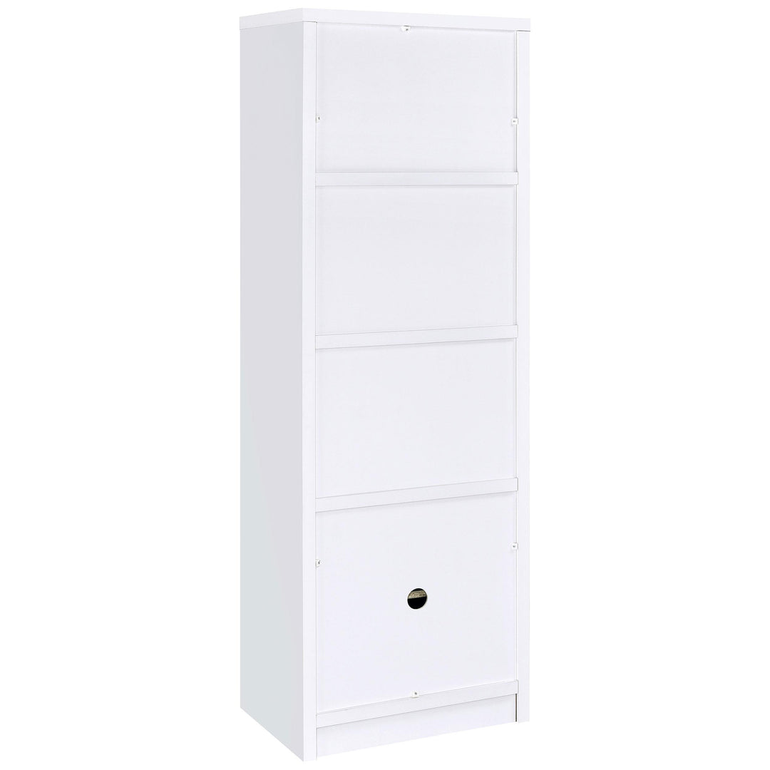 Laughlin 4-shelf Engineered Wood Media Tower White