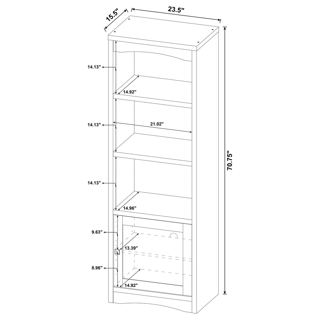 Laughlin 4-shelf Engineered Wood Media Tower White
