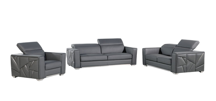 1120 - Top Grain Italian Leather Living Room Set
