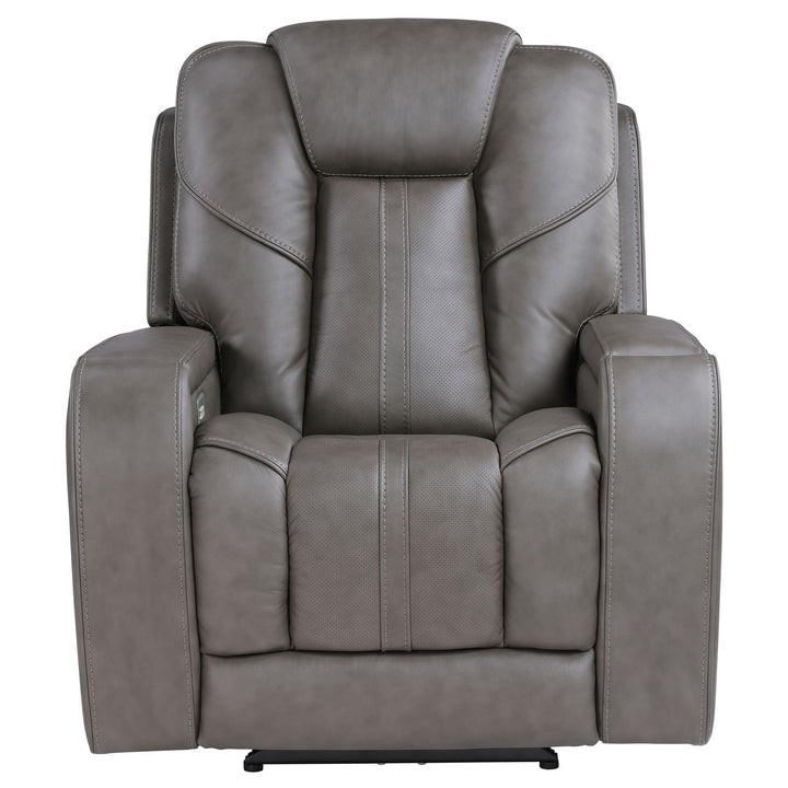 Daniel - Triple Power Leather Theat Recliner - Gray