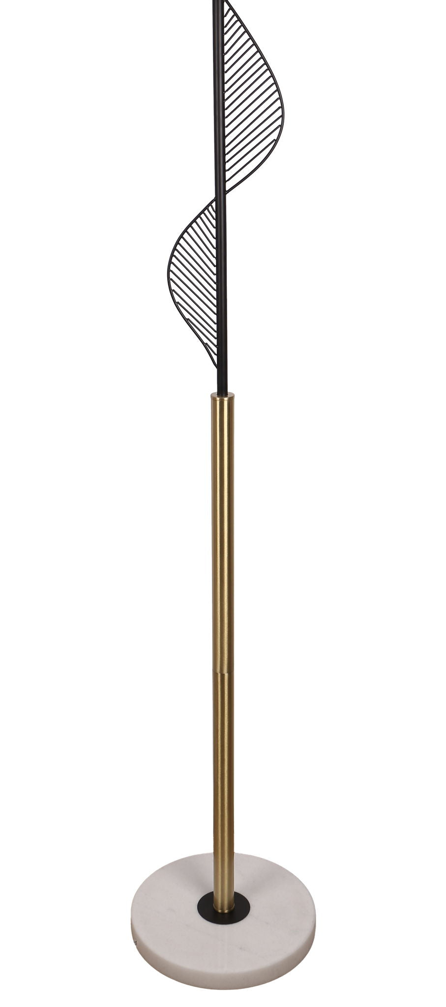 Spiral Radiance I Metal &amp; Marble Floor Lamp - Matte Black / Soft Gold