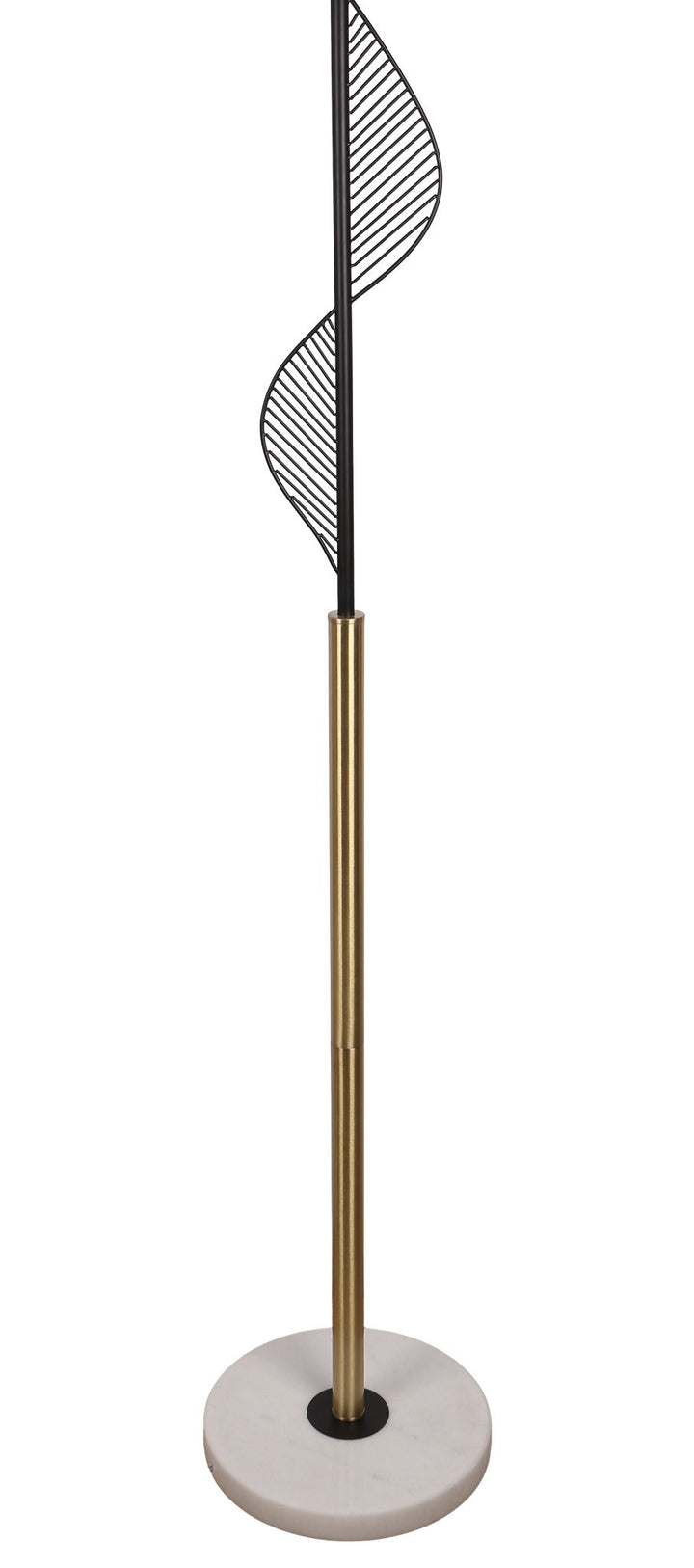Spiral Radiance I Metal &amp; Marble Floor Lamp - Matte Black / Soft Gold