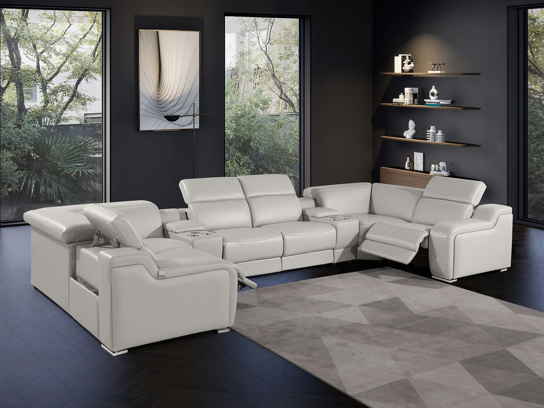 1116 - 8-Piece U-Shaped Sectional Sofa In With 2 Power Recliners &amp; Power Headrests