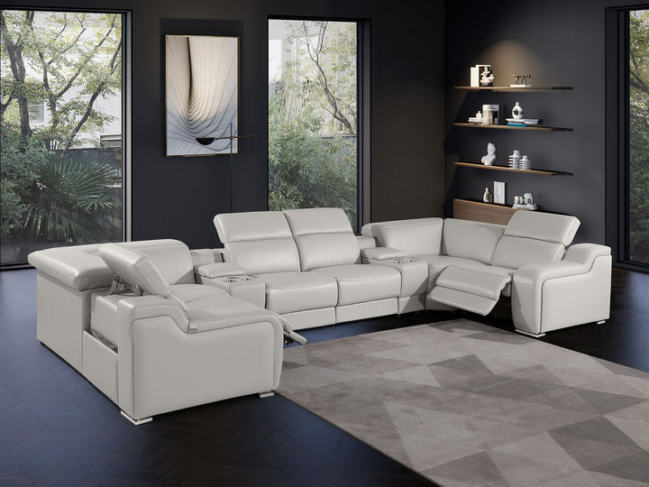 1116 - 8-Piece U-Shaped Sectional Sofa In With 2 Power Recliners &amp; Power Headrests