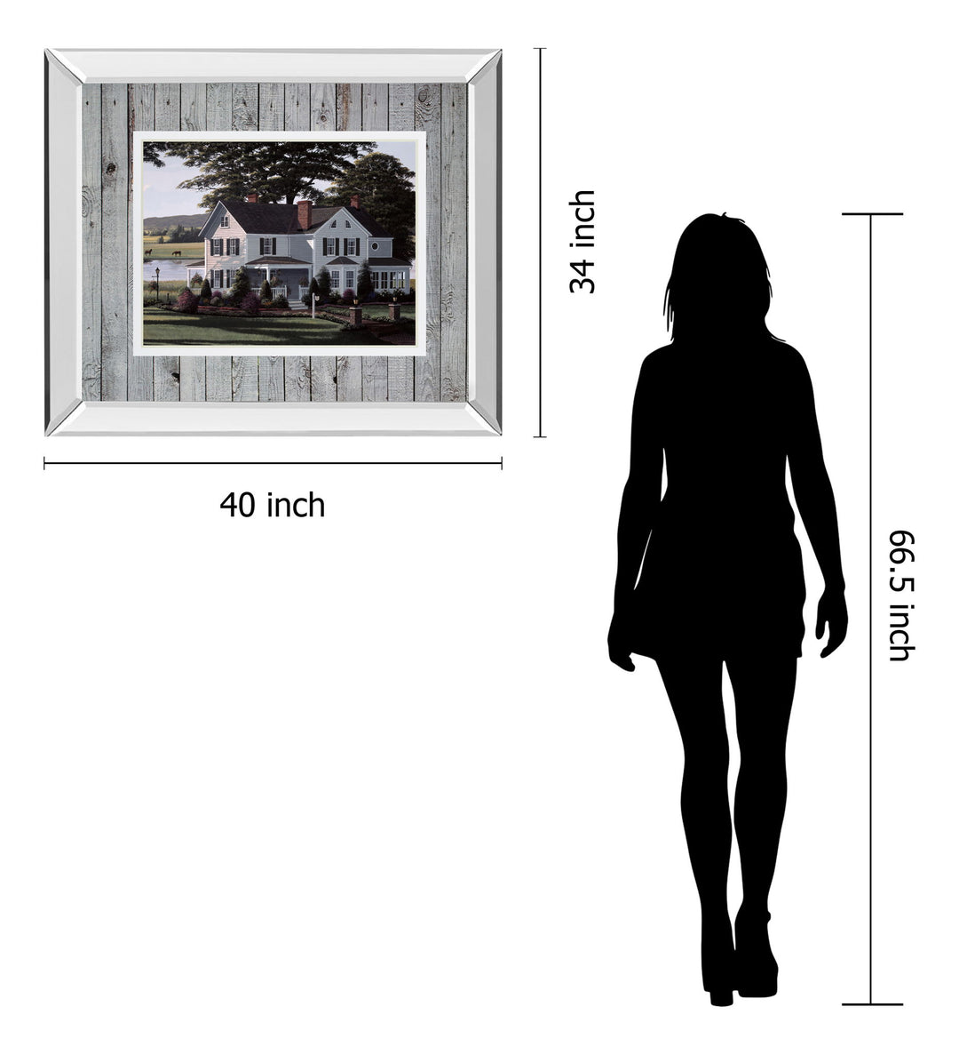The Counrty Inn By Saunders B. Mirrored Frame - Dark Gray