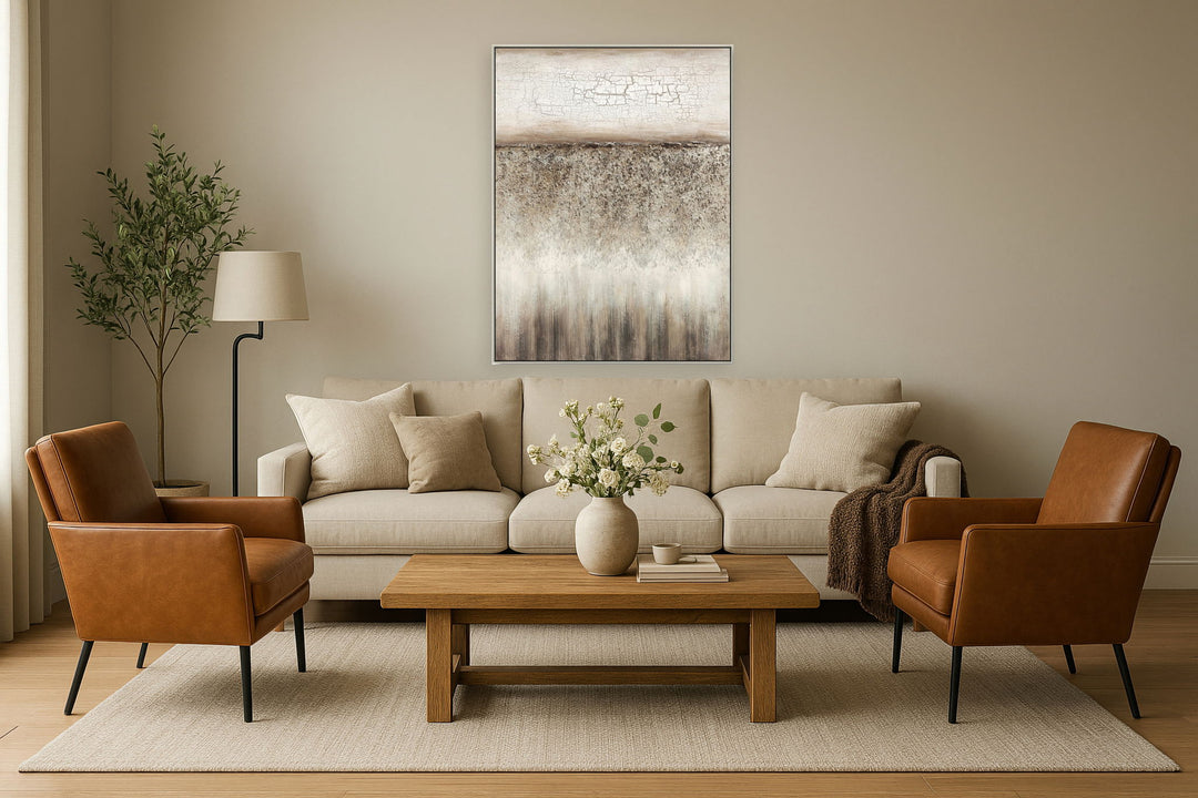 Earthen Layers Harmony - 35" x 47" Framed Wall Art