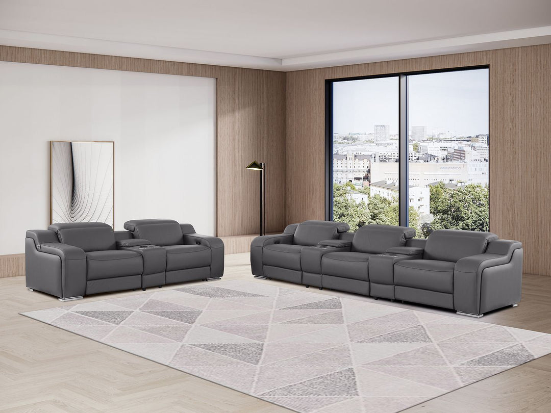 1116 - 8-Piece Modular Power Reclining Sofa, Loveseat & Chair Set In With 5 Power Recliners & Power Headrests