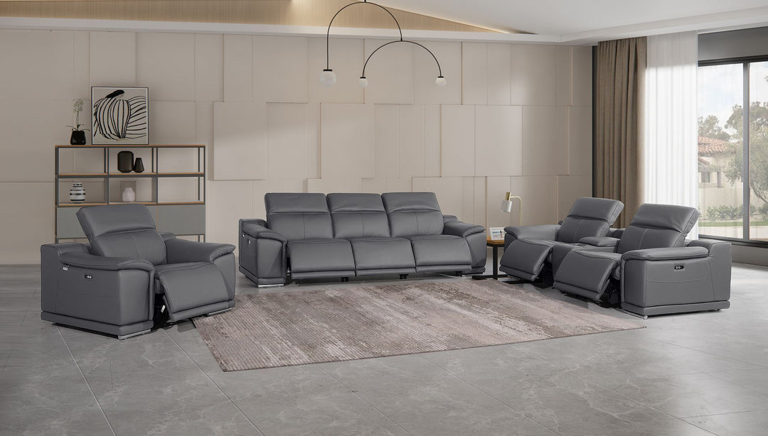9762 - 7-Piece Modular Power Reclining Sofa, Loveseat And Chair Set With 6 Power Recliners In