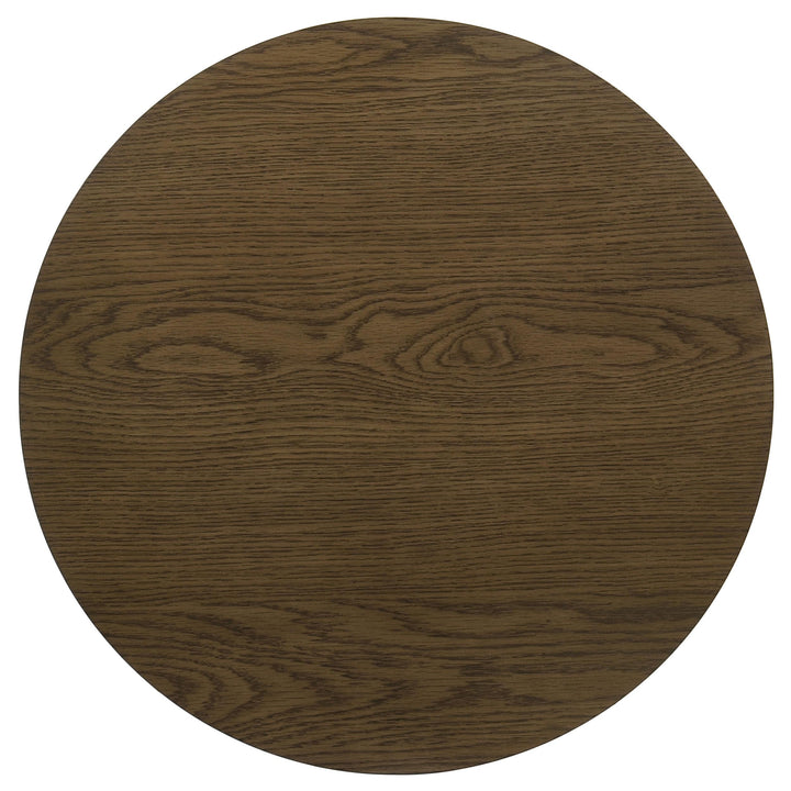 Kessler Round Sculptural Wood End Table Brown