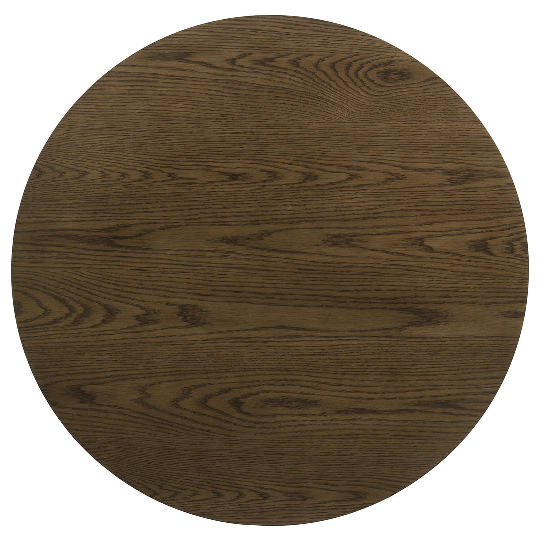 Kessler Round Sculptural Wood Coffee Table Brown