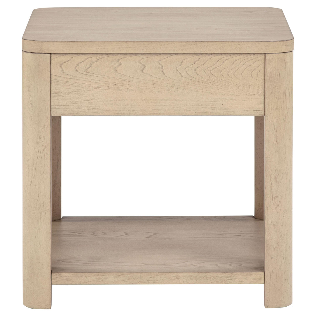 Marcelo Wood End Table with Drawer and Shelf Light Elm