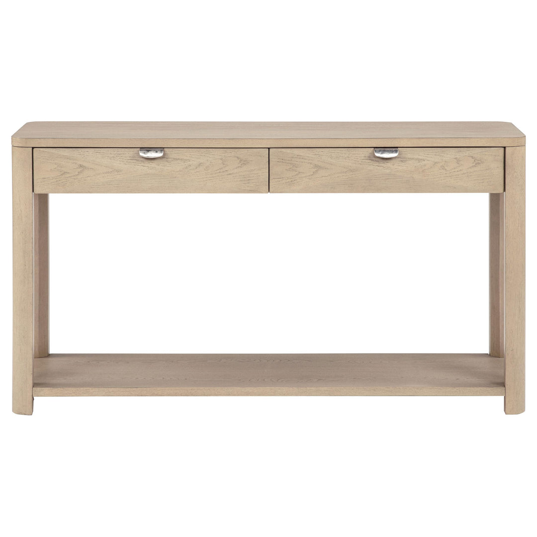 Marcelo Sofa Console Table with 2 Drawers and Shelf Light Elm