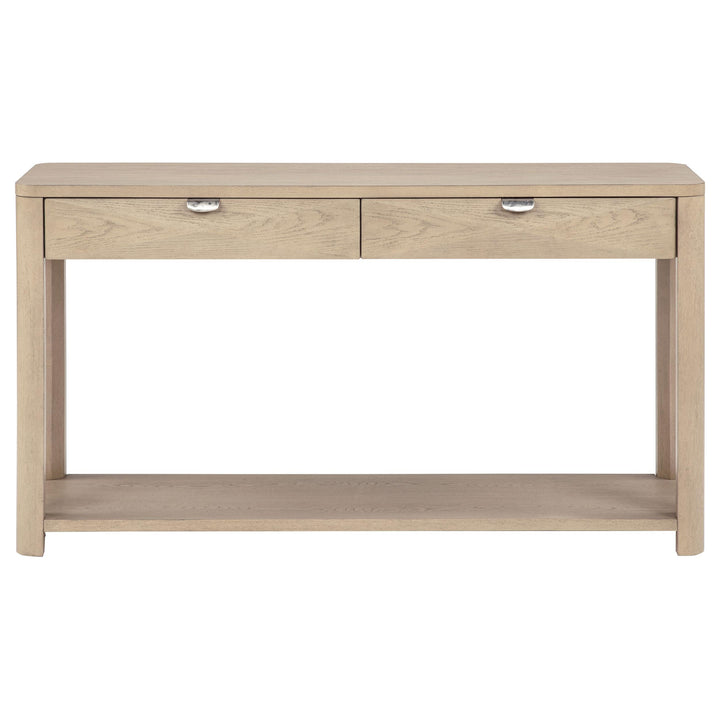 Marcelo Sofa Console Table with 2 Drawers and Shelf Light Elm