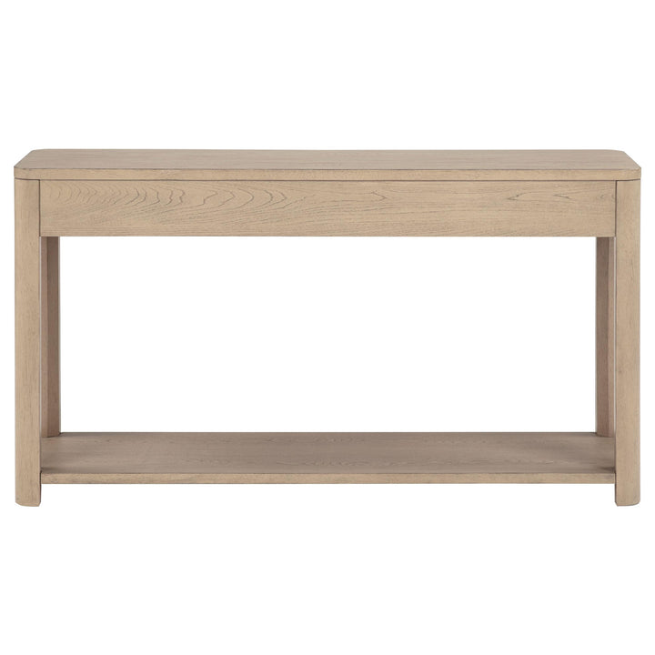 Marcelo Sofa Console Table with 2 Drawers and Shelf Light Elm