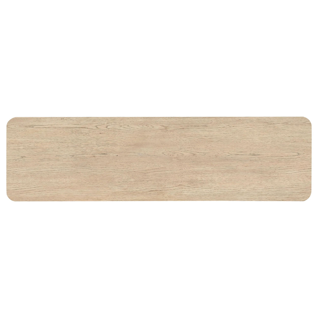 Marcelo Sofa Console Table with 2 Drawers and Shelf Light Elm