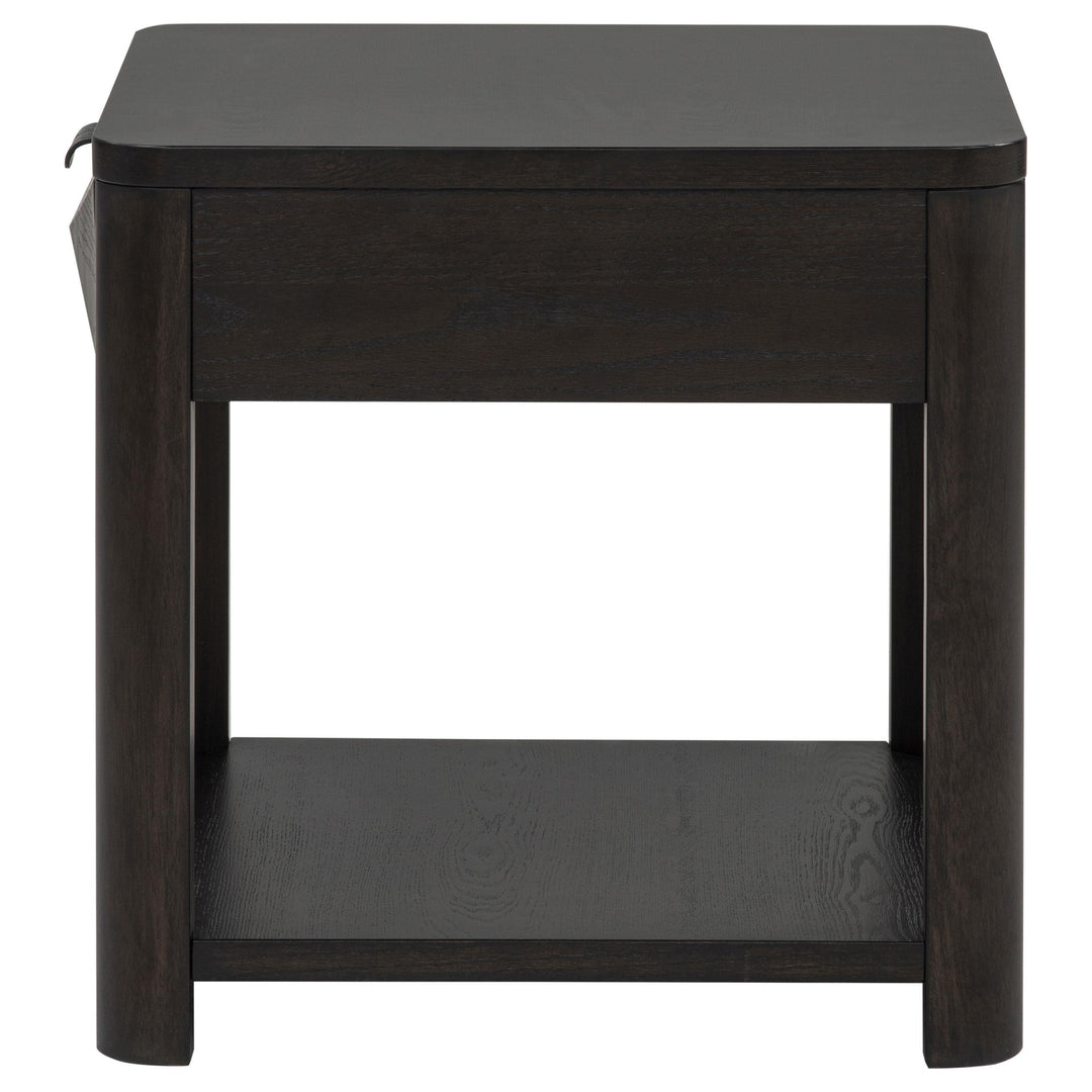 Marcelo Wood End Table with Drawer and Shelf Coffee