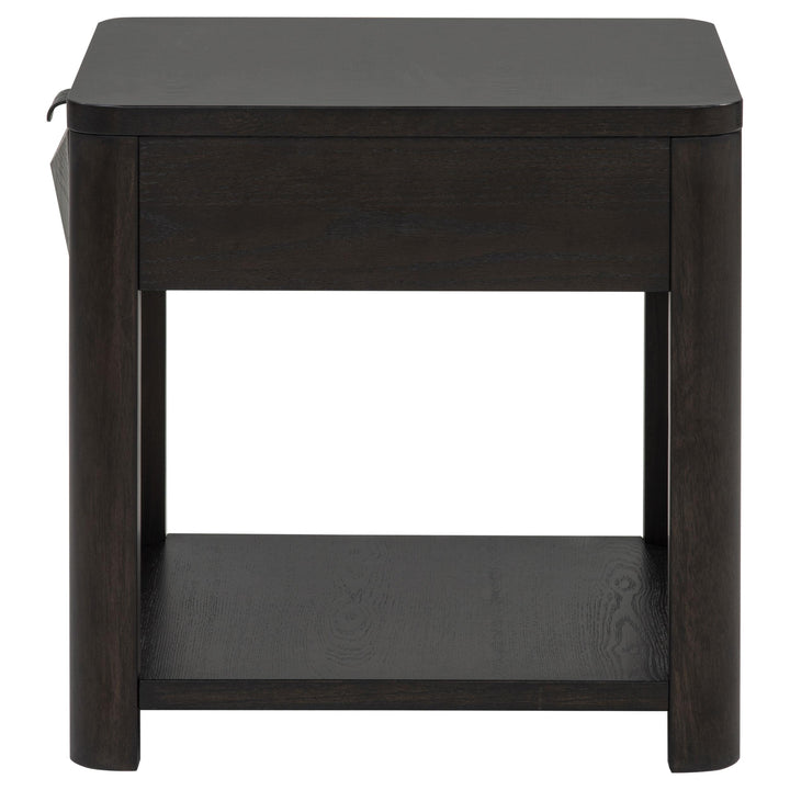 Marcelo Wood End Table with Drawer and Shelf Coffee