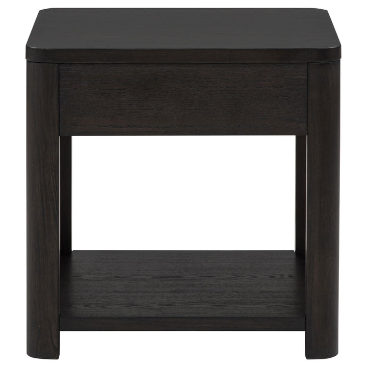 Marcelo Wood End Table with Drawer and Shelf Coffee