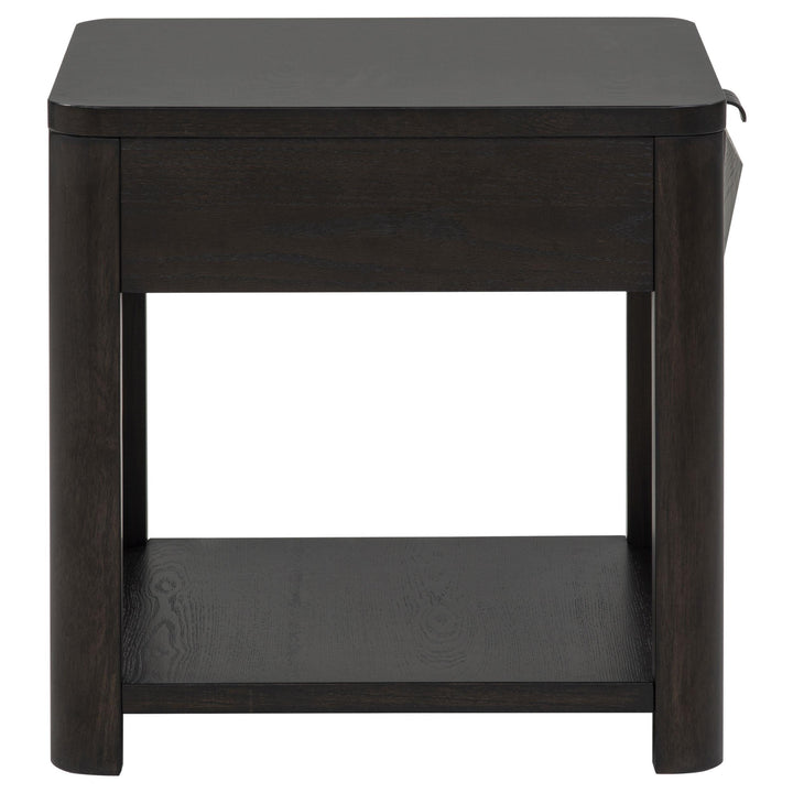 Marcelo Wood End Table with Drawer and Shelf Coffee