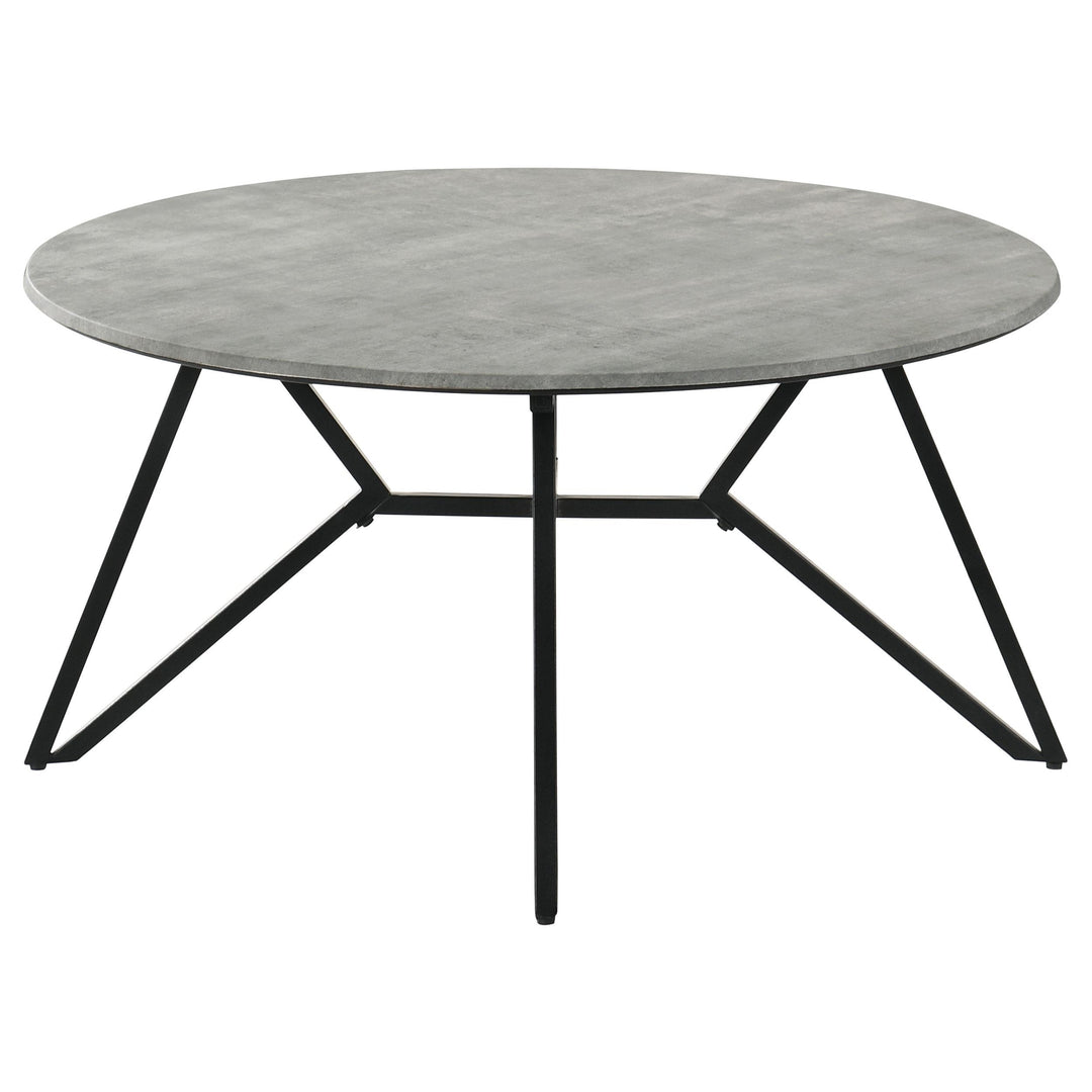 Hadi 2-piece Round SmartTop Coffee and End Table Set Cement