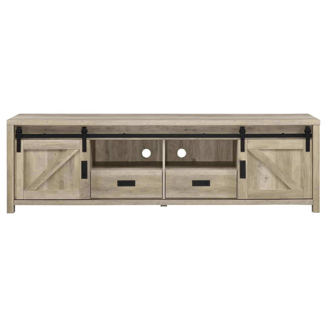 Madra 2-door Engineered Wood 79-inch TV Stand Distressed Pine