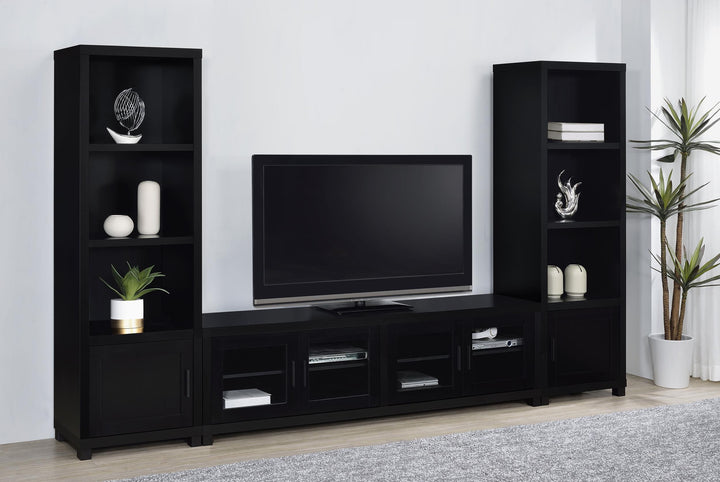 Sachin 4-door Engineered Wood 79-inch TV Stand Black