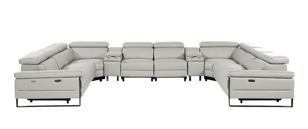 1246 - 10-Piece U-Shaped Modular Power Reclining Sectional With 4 Power Recliners And Power Headrests