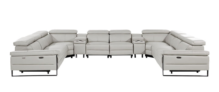 1246 - 10-Piece U-Shaped Modular Power Reclining Sectional With 4 Power Recliners And Power Headrests